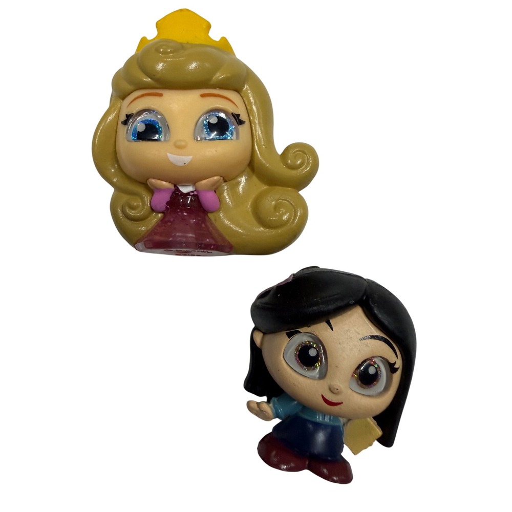 Disney Doorables Series Aurora Sleeping Beauty Mulan Mini Figures Lot of 2